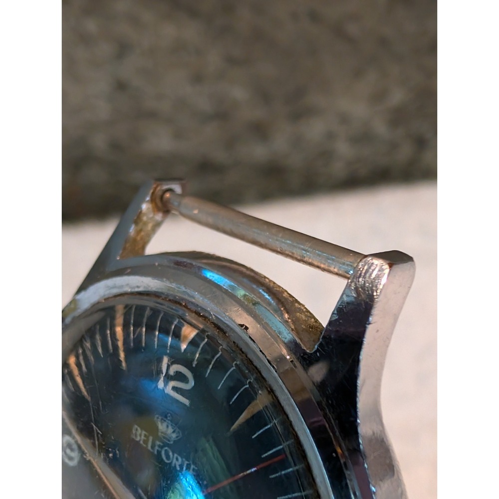 Vintage Belforte Broad Arrow Men's Watch Black Dial 34mm AS IS 17 Jewel - Picture 8 of 12
